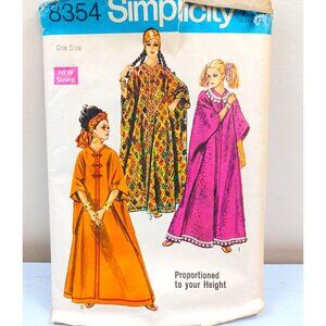 Simplicity 8354 Misses Vintage Caftan Sewing Pattern One Size New Sizing